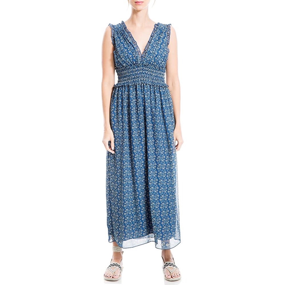 Max Studio Blue Floral Maxi Dress